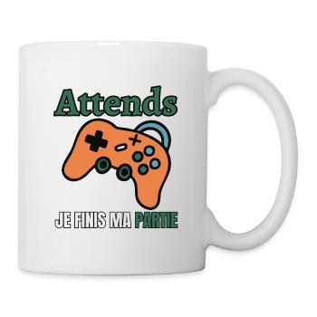 Attends Je Finis Ma Partie - Mug blanc - blanc - Droite