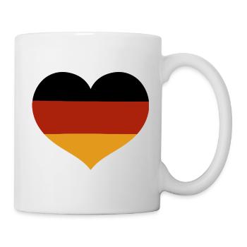 Deutsche herzförmige Flagge - Tasse - Weiß - Rechts