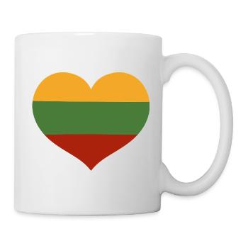 Litauische Herzflagge - Tasse - Weiß - Rechts