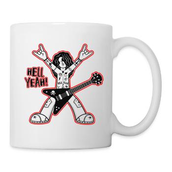 Hell yes Cartoon-Rock-Gitarrist - Tasse - Weiß - Rechts