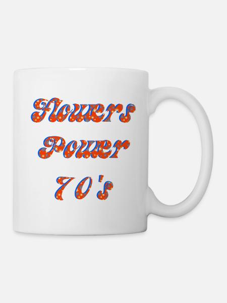 Flower Power 70er | Groovy Retro Orange - Tasse - Weiß