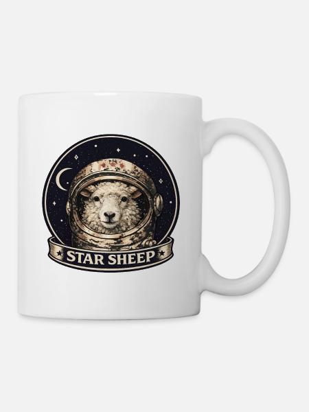 Star Sheep Astronaut Helm - Tasse - Weiß