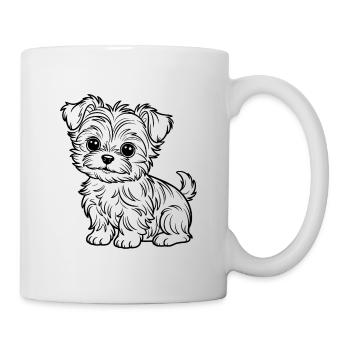 Shaggy puppy line style - Mug - white - Right