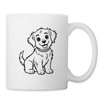 Kleiner Hundepuppy Doodle - Tasse - Weiß - Rechts
