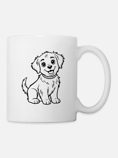 Kleiner Hundepuppy Doodle - Tasse - Weiß