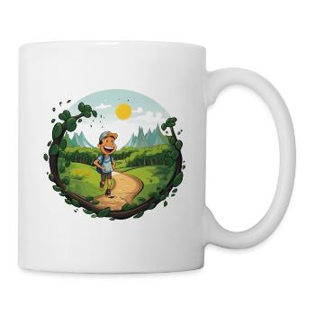 Hikers on the forest path - Mug - white - Right