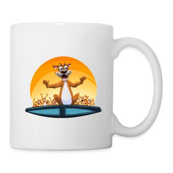 Känguru-Party am Sonnenuntergang - Tasse - Weiß - Rechts