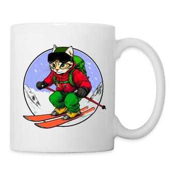 Skier Cat Freeride - Mug blanc - blanc - Droite