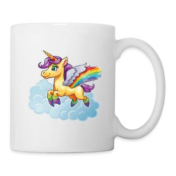 Rainbow Unicorn on Cloud - Mug - white - Right
