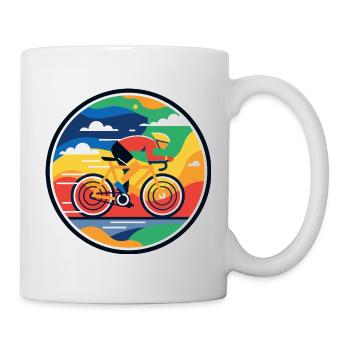 Color Explosive Road Cyclist Bicycle Speed Motif - Mug - white - Right
