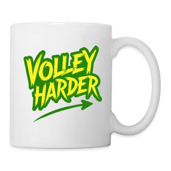 Volley Harder Padel Tennis Power Saying - Mug - white - Right