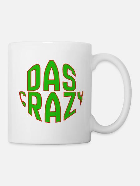 Das Crazy Grüne Comic-Schrift Design - Tasse - Weiß