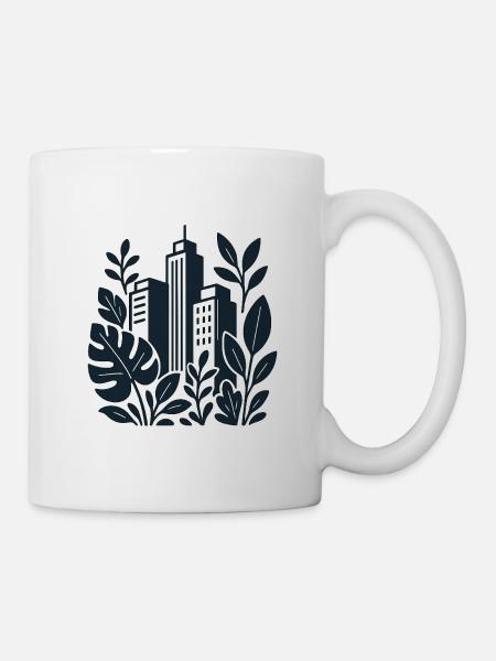 Stadtgrün Skyline - Tasse - Weiß