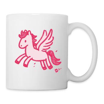 Winged Pony Pink Unicorn Sketch - Mug - white - Right