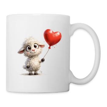 Lamm mit Herzballon - Tasse - Weiß - Rechts