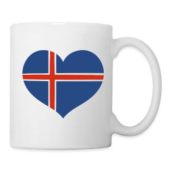 Conception du cœur du drapeau islandais - Mug blanc - blanc - Droite