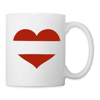 Cœur du drapeau autrichien - Mug blanc - blanc - Droite