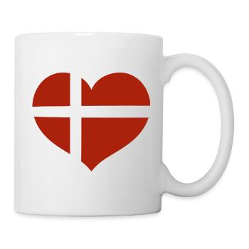 Danish Flag Heart - Mug - white - Right