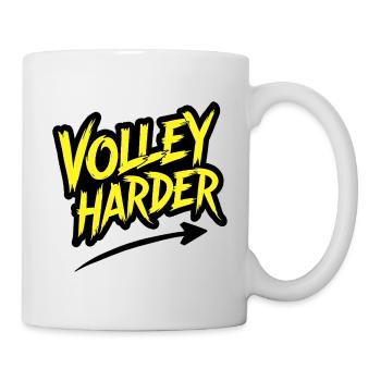 Volley Harder Padel Tennis Power Saying - Mug - white - Right