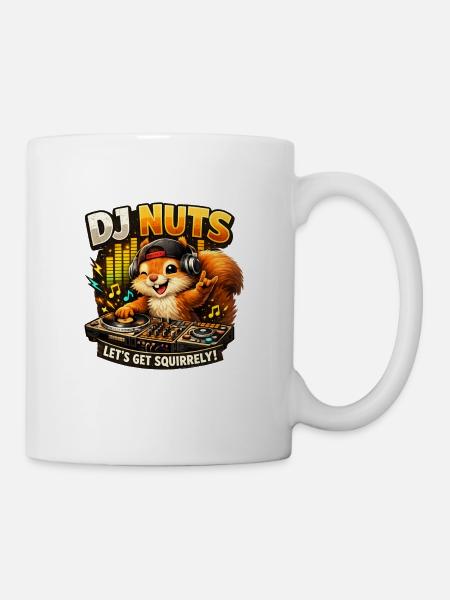 Eichhörnchen DJ Nuts süßes Squirrel lustig - Tasse - Weiß