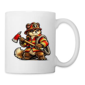 Feuerwehr Bär - Tasse - Weiß - Rechts