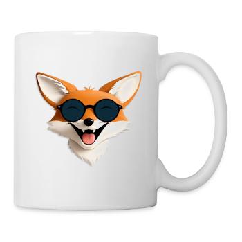 Fröhlicher Fuchs mit Sonnenbrille - Tasse - Weiß - Rechts