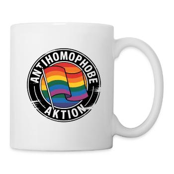 Antihomophobe Aktion - Gegen Rechts - Tasse - Weiß - Rechts