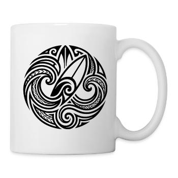 Hawaiian Flow Line Art – Island Vibe Design - Mug - white - Right