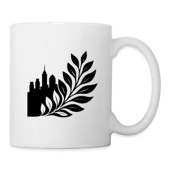 Conception de la ligne de feuilles de la forêt urbaine - Mug blanc - blanc - Droite