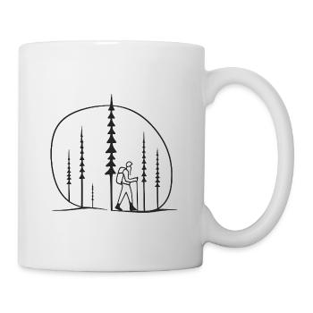 Waldwanderer Silhouette geschenkidee freunde  - Tasse - Weiß - Rechts