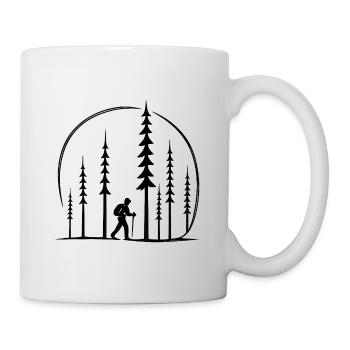 Waldwanderer Silhouettenkreis Geschenk Schweiz  - Tasse - Weiß - Rechts