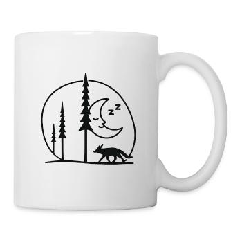 Mondnächtliche Fuchs-Wald Silhouette Fans geschenk - Tasse - Weiß - Rechts