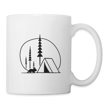Waldcamping Silhouette Fans geschenkidee Natur  - Tasse - Weiß - Rechts