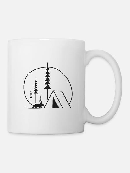 Forest Camping Silhouette Fans Gift Idea Nature - Mug - white