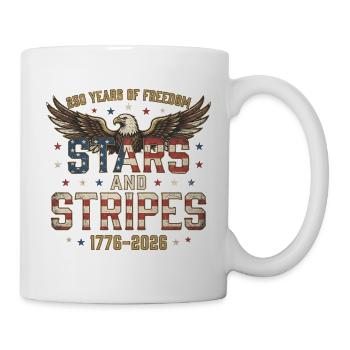 250 Jahre Amerika-Jubiläum Stars And Stripes - Tasse - Weiß - Rechts