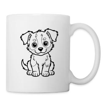 Adorable Dog Puppy Line Style - Mug - white - Right