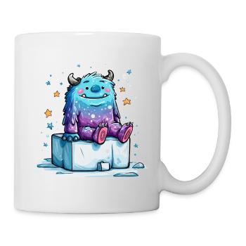 Kosmischer Kuschelmonster auf Eisblöcken - Tasse - Weiß - Rechts