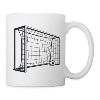 Fußballtor Netzschuss 3D - Tasse - Weiß - Rechts