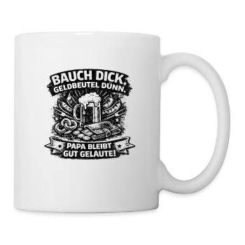 Dad stays in a good mood – beer and wallet - Mug - white - Right