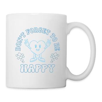 Don’t Forget to Be Happy – Vintage Herz Design - Tasse - Weiß - Rechts