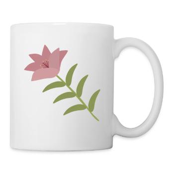 Pink Lily Flower on Green Stem - Mug - white - Right