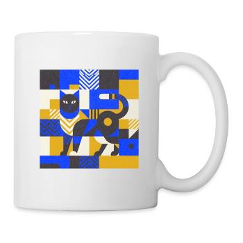 Katz Mosaic in Blue and Gold - Mug - white - Right