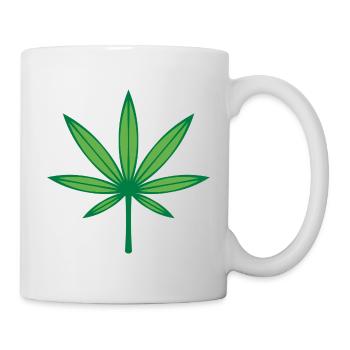Cannabis / Marijuana / Chanvre (Contour / 2C Vert) - Mug blanc - blanc - Droite