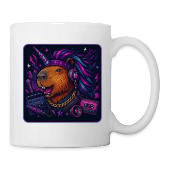 Capybara Einhorn Retro DJ - Tasse - Weiß - Rechts