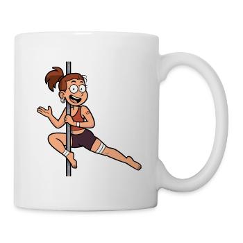 Pole Dance Cartoon – Lustige Dancerin - Tasse - Weiß - Rechts