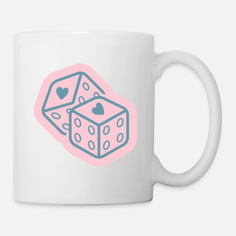 Conception des dés de cœur - Mug blanc - blanc