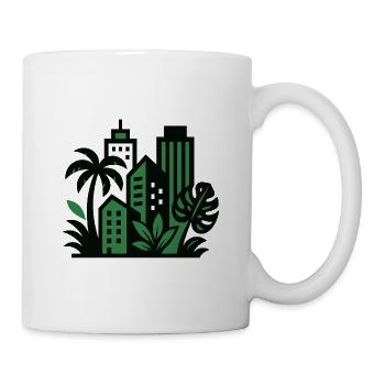 Paysage urbain vert Style jungle - Mug blanc - blanc - Droite