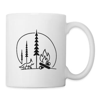Concept cadeau pour fans d’art de la ligne de forêt de feu de camp - Mug blanc - blanc - Droite