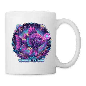 Plongée profonde des poissons néon sous l’eau - Mug blanc - blanc - Droite