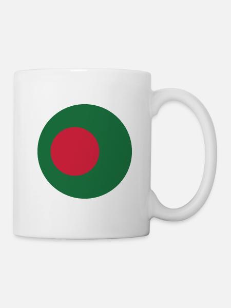 Runde bangladeschische Flagge - Tasse - Weiß